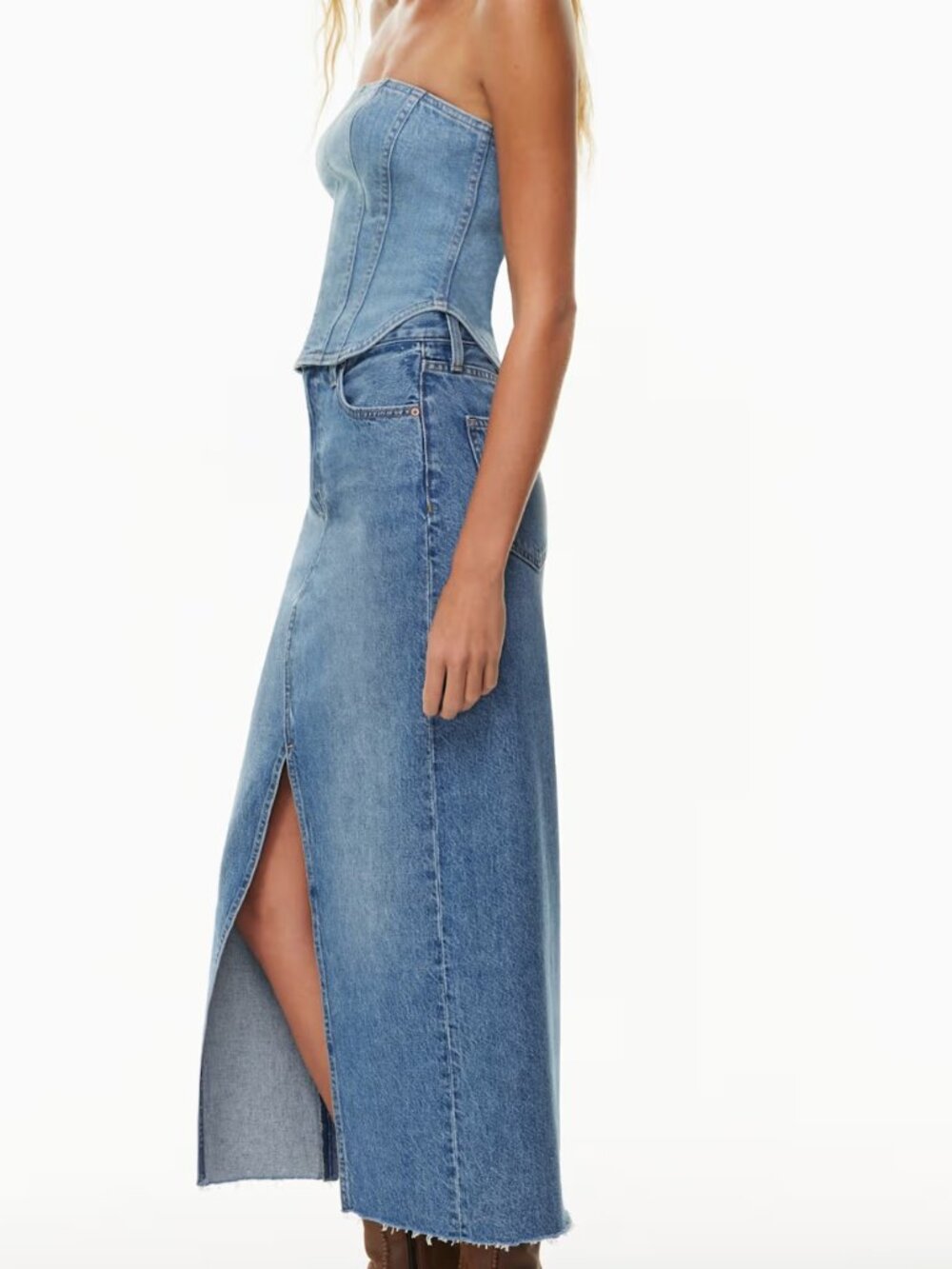 Denim Forum Light Blue Vintage-Style Jean Skirt